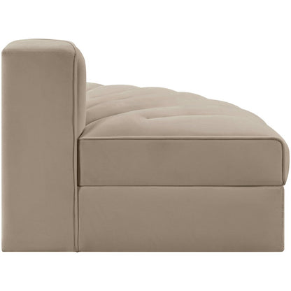 Rummi Beige Velvet Performance Fabric Upholstered Modular Chair