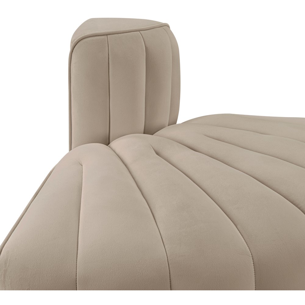 Rummi Beige Velvet Performance Fabric Upholstered Modular Chair