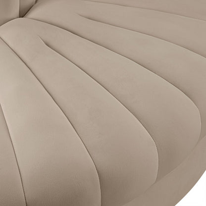 Rummi Beige Velvet Performance Fabric Upholstered Modular Chair