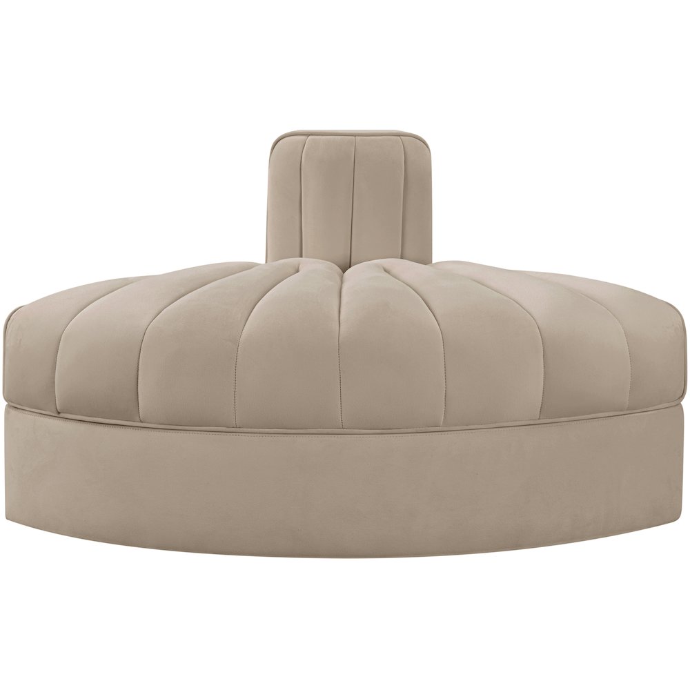 Rummi Beige Velvet Performance Fabric Upholstered Modular Chair