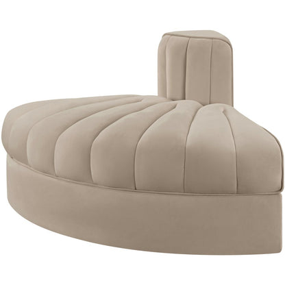 Rummi Beige Velvet Performance Fabric Upholstered Modular Chair
