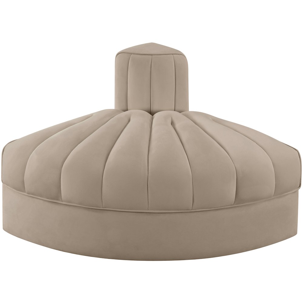 Rummi Beige Velvet Performance Fabric Upholstered Modular Chair
