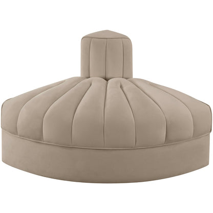 Rummi Beige Velvet Performance Fabric Upholstered Modular Chair