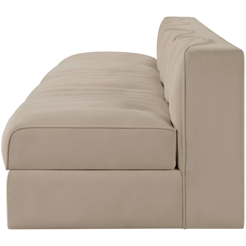 Rummi Beige Velvet Performance Fabric Upholstered 4pc. Modular Sofa