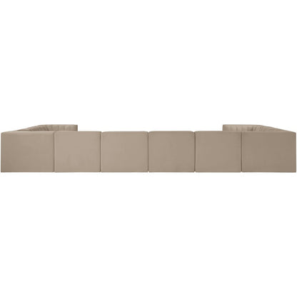 Rummi Beige Velvet Performance Fabric Upholstered 10pc. Modular Sectional