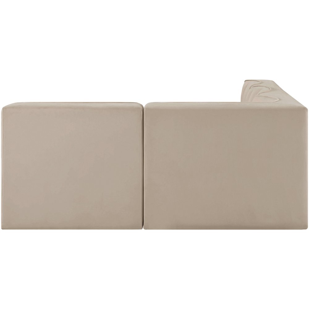 Rummi Beige Velvet Performance Fabric Upholstered 4pc. Modular Sectional