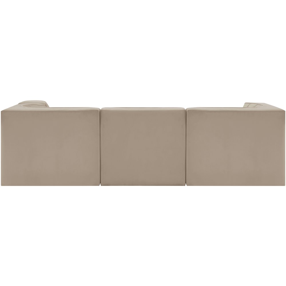 Rummi Beige Velvet Performance Fabric Upholstered 4pc. Modular Sectional
