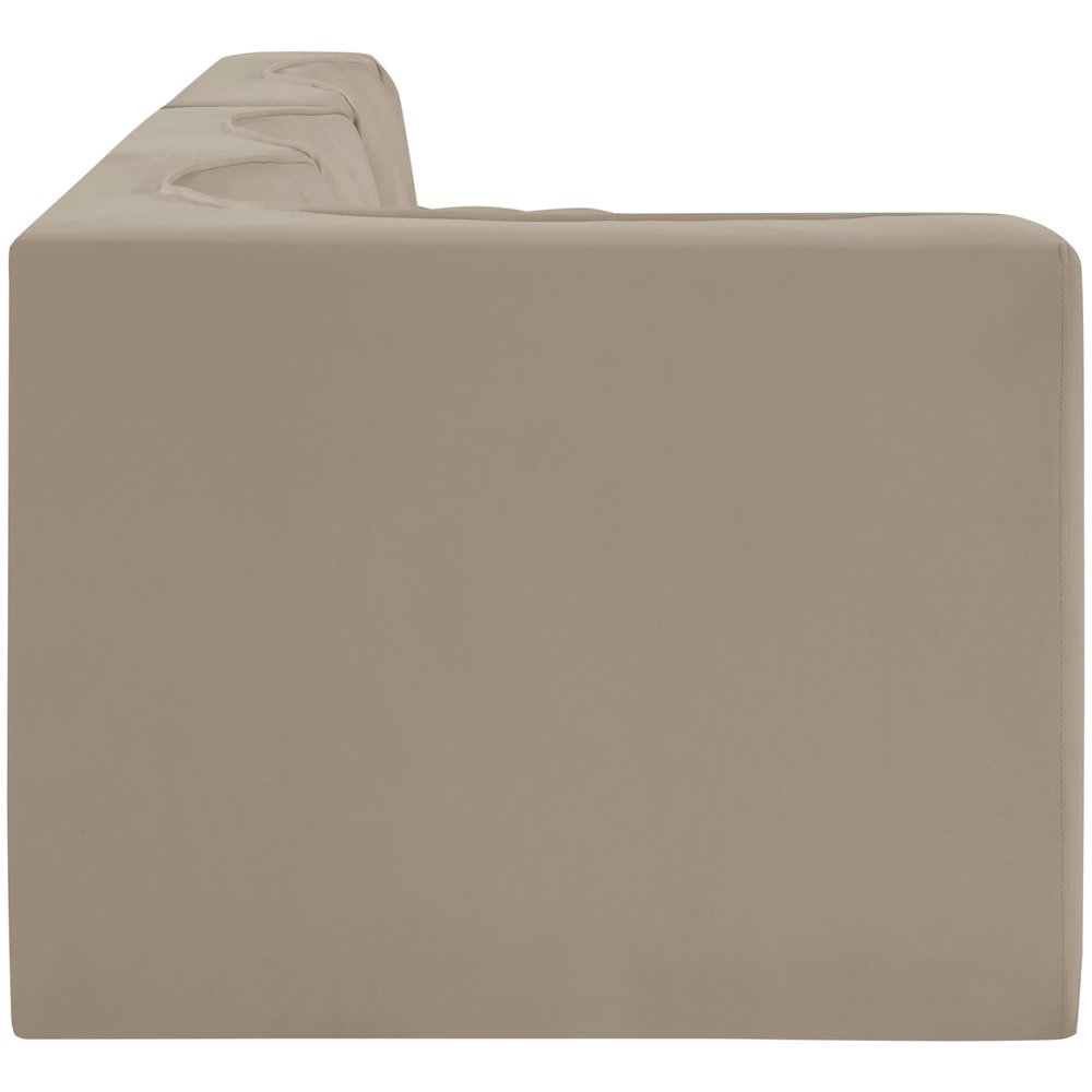 Rummi Beige Velvet Performance Fabric Upholstered 4pc. Modular Sectional