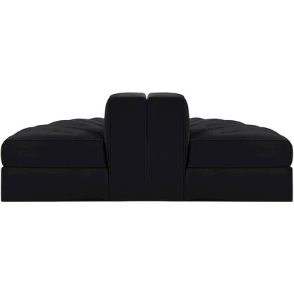 Rummi Black Velvet Performance Fabric Upholstered 2pc. Modular Loveseat