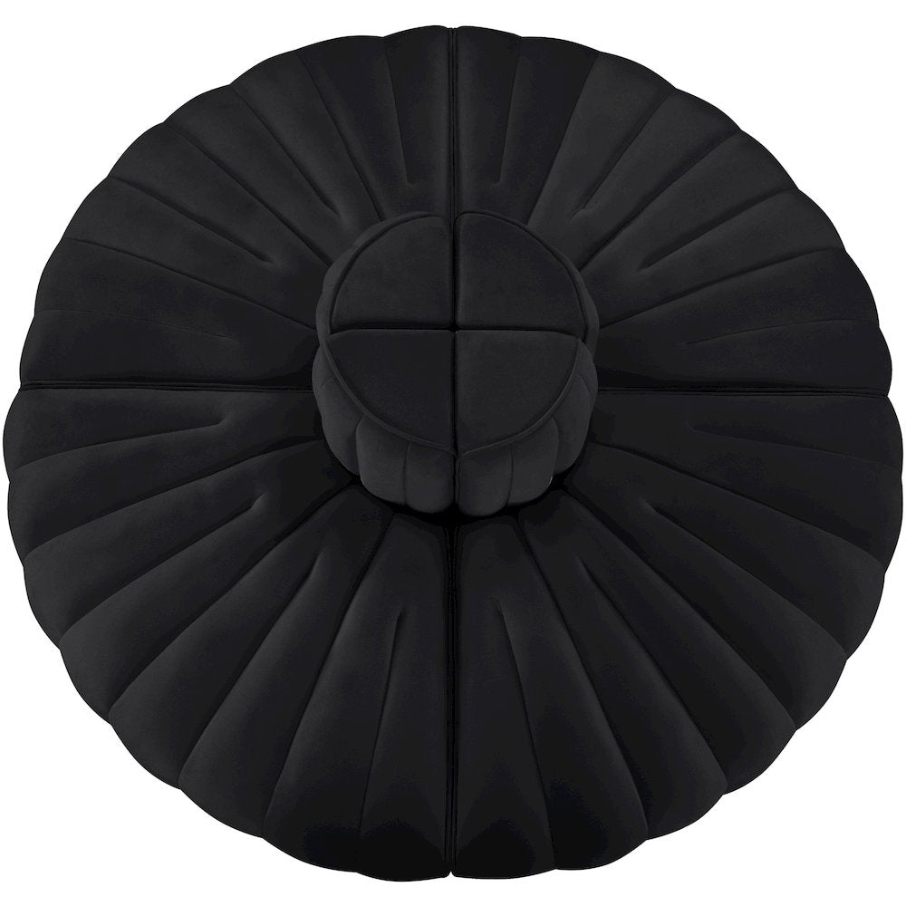 Rummi Black Velvet Performance Fabric Upholstered 4pc. Modular Sofa