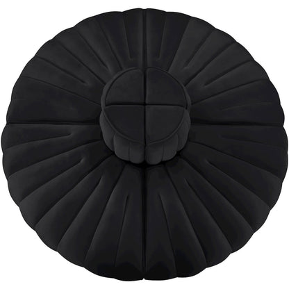 Rummi Black Velvet Performance Fabric Upholstered 4pc. Modular Sofa