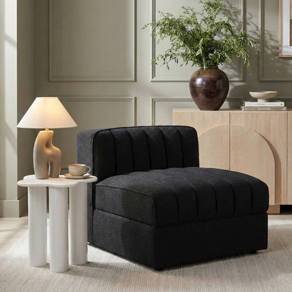 Rummi Black Velvet Performance Fabric Upholstered Modular Chair