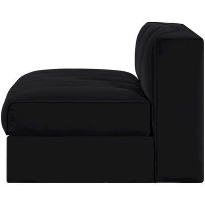 Rummi Black Velvet Performance Fabric Upholstered Modular Chair