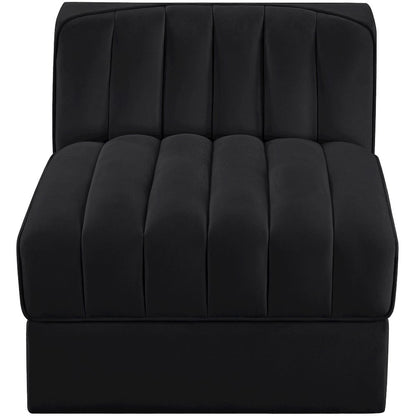 Rummi Black Velvet Performance Fabric Upholstered Modular Chair