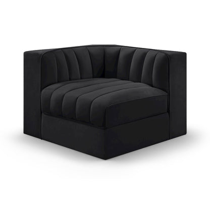Rummi Black Velvet Performance Fabric Upholstered Modular Chair