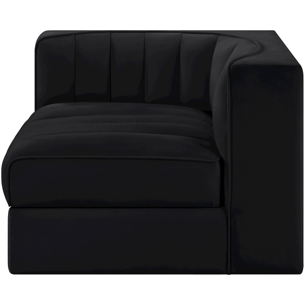 Rummi Black Velvet Performance Fabric Upholstered Modular Chair