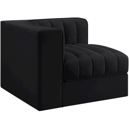 Rummi Black Velvet Performance Fabric Upholstered Modular Chair