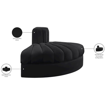 Rummi Black Velvet Performance Fabric Upholstered Modular Chair