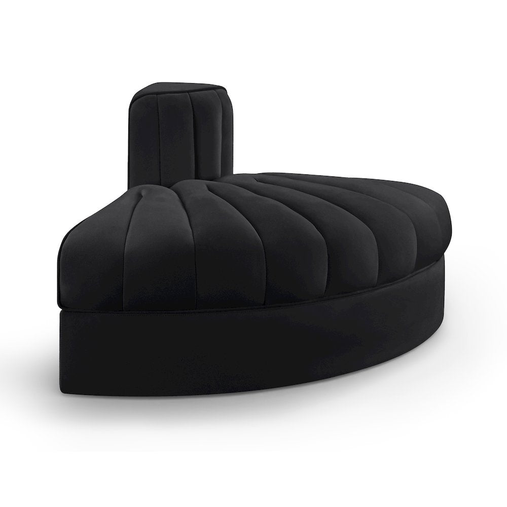 Rummi Black Velvet Performance Fabric Upholstered Modular Chair