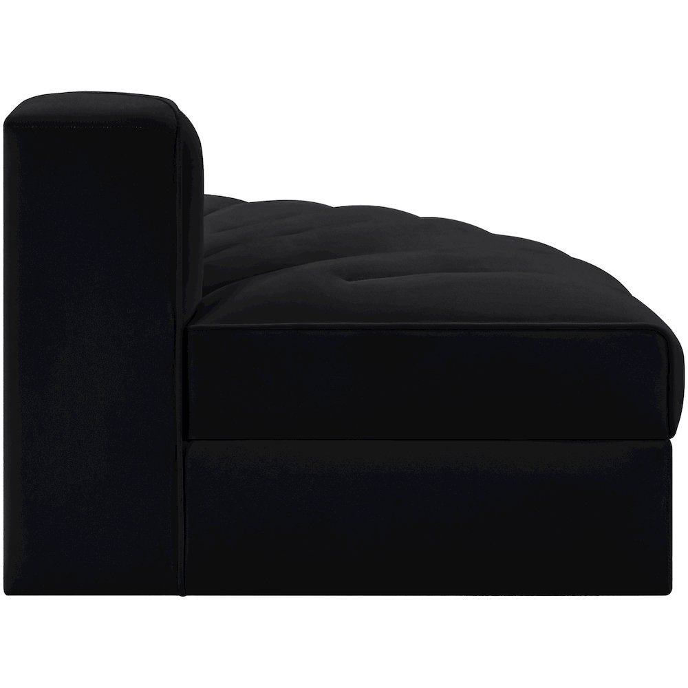 Rummi Black Velvet Performance Fabric Upholstered Modular Chair