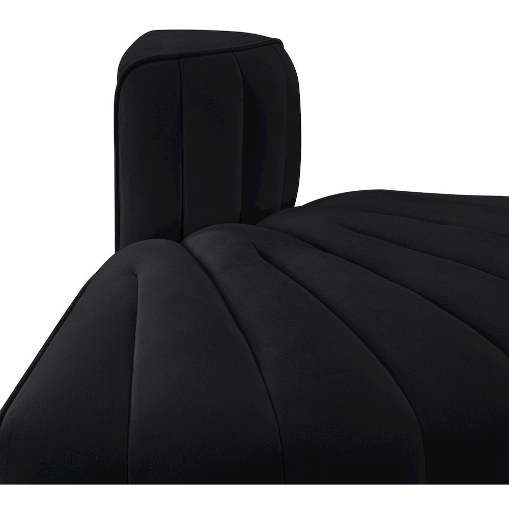 Rummi Black Velvet Performance Fabric Upholstered Modular Chair