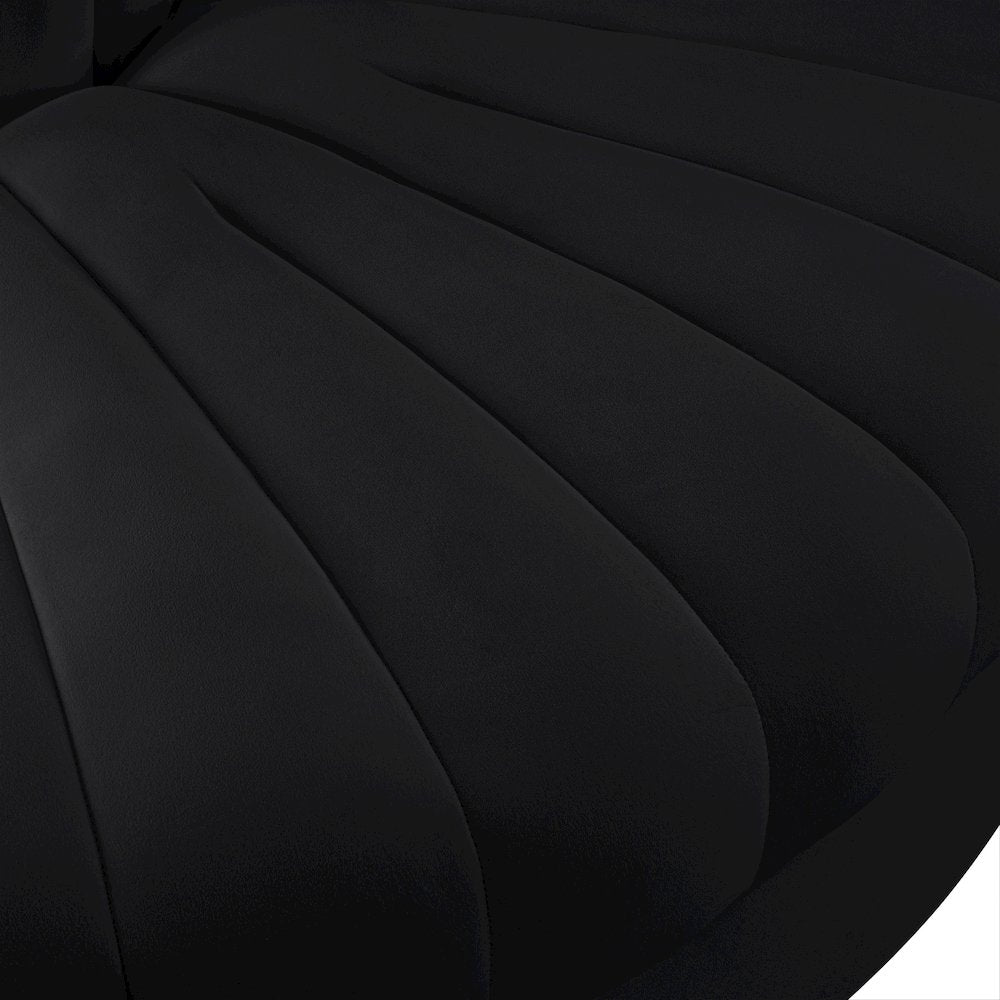 Rummi Black Velvet Performance Fabric Upholstered Modular Chair