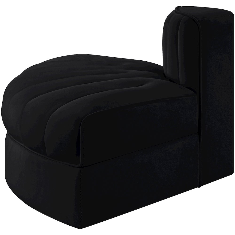Rummi Black Velvet Performance Fabric Upholstered Modular Chair