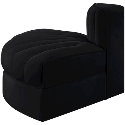 Rummi Black Velvet Performance Fabric Upholstered Modular Chair