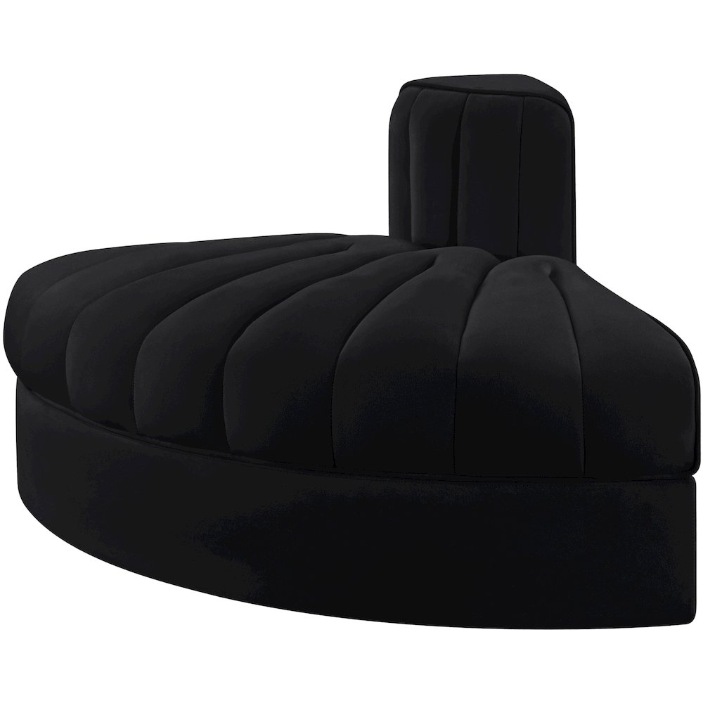 Rummi Black Velvet Performance Fabric Upholstered Modular Chair