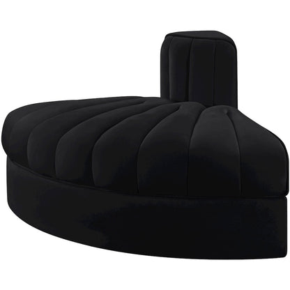 Rummi Black Velvet Performance Fabric Upholstered Modular Chair