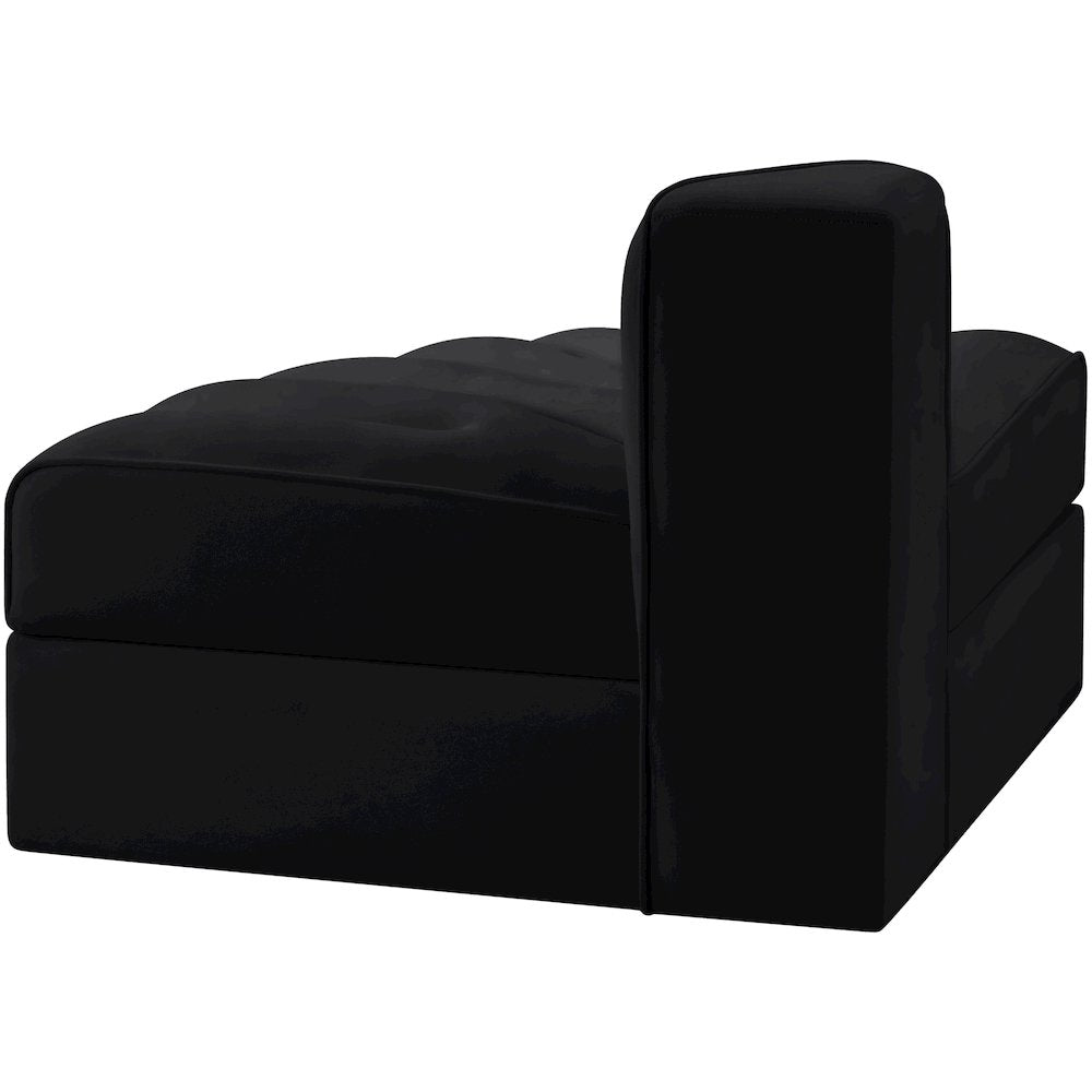Rummi Black Velvet Performance Fabric Upholstered Modular Chair