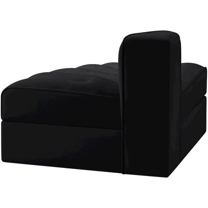 Rummi Black Velvet Performance Fabric Upholstered Modular Chair