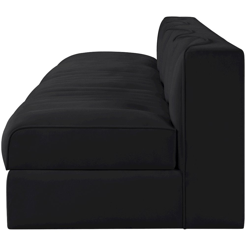 Rummi Black Velvet Performance Fabric Upholstered 4pc. Modular Sofa