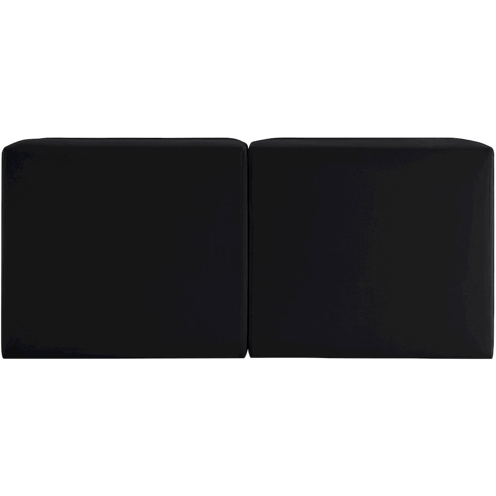 Rummi Black Velvet Performance Fabric Upholstered 2pc. Modular Loveseat