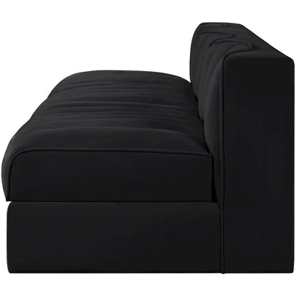 Rummi Black Velvet Performance Fabric Upholstered 3pc. Modular Sofa