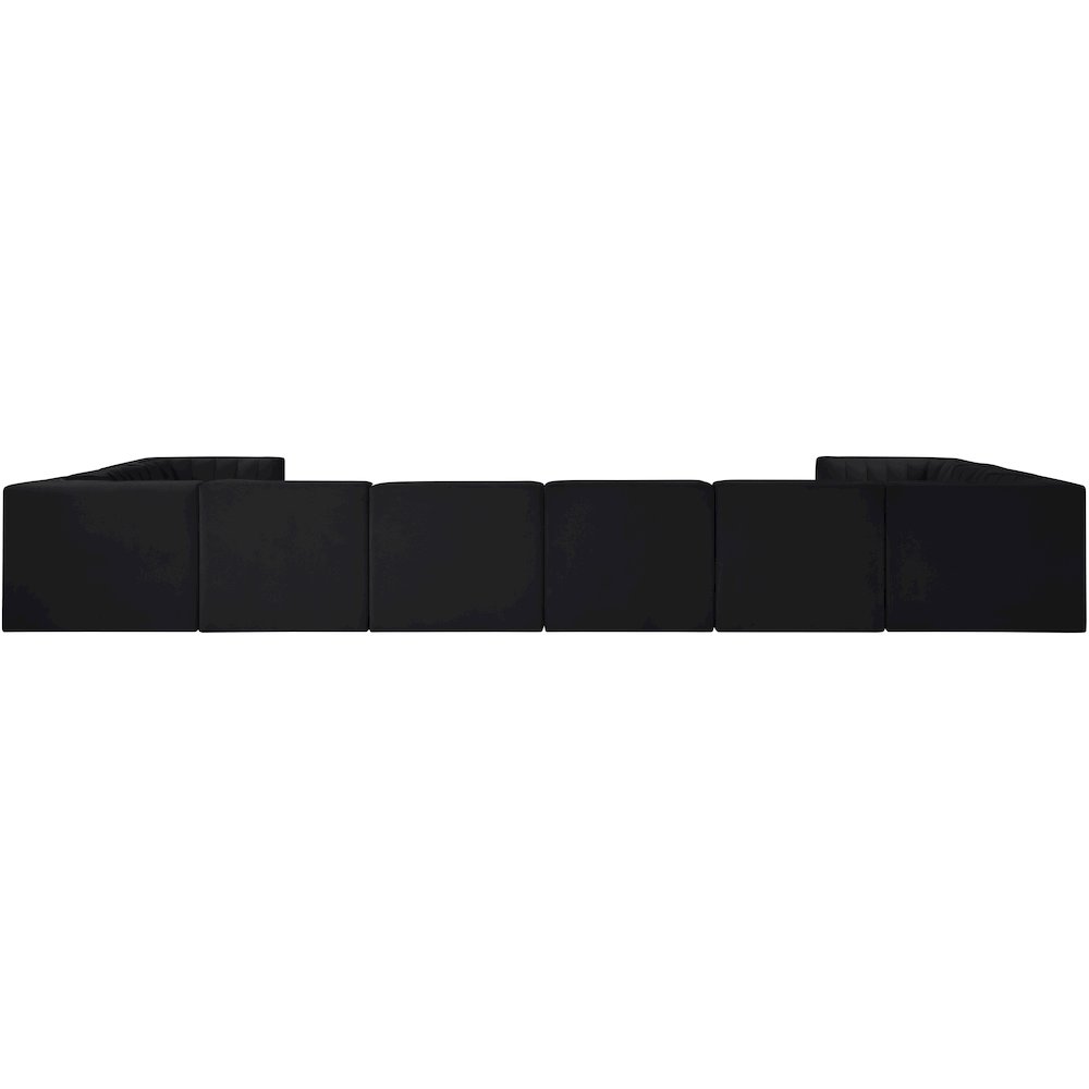 Rummi Black Velvet Performance Fabric Upholstered 10pc. Modular Sectional