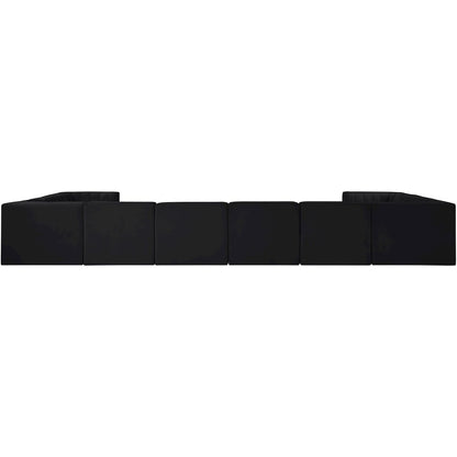 Rummi Black Velvet Performance Fabric Upholstered 10pc. Modular Sectional