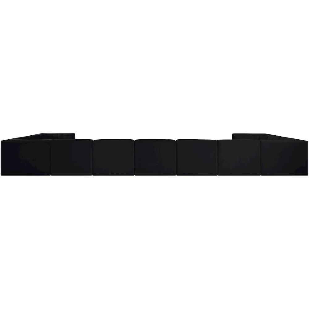 Rummi Black Velvet Performance Fabric Upholstered 11pc. Modular Sectional