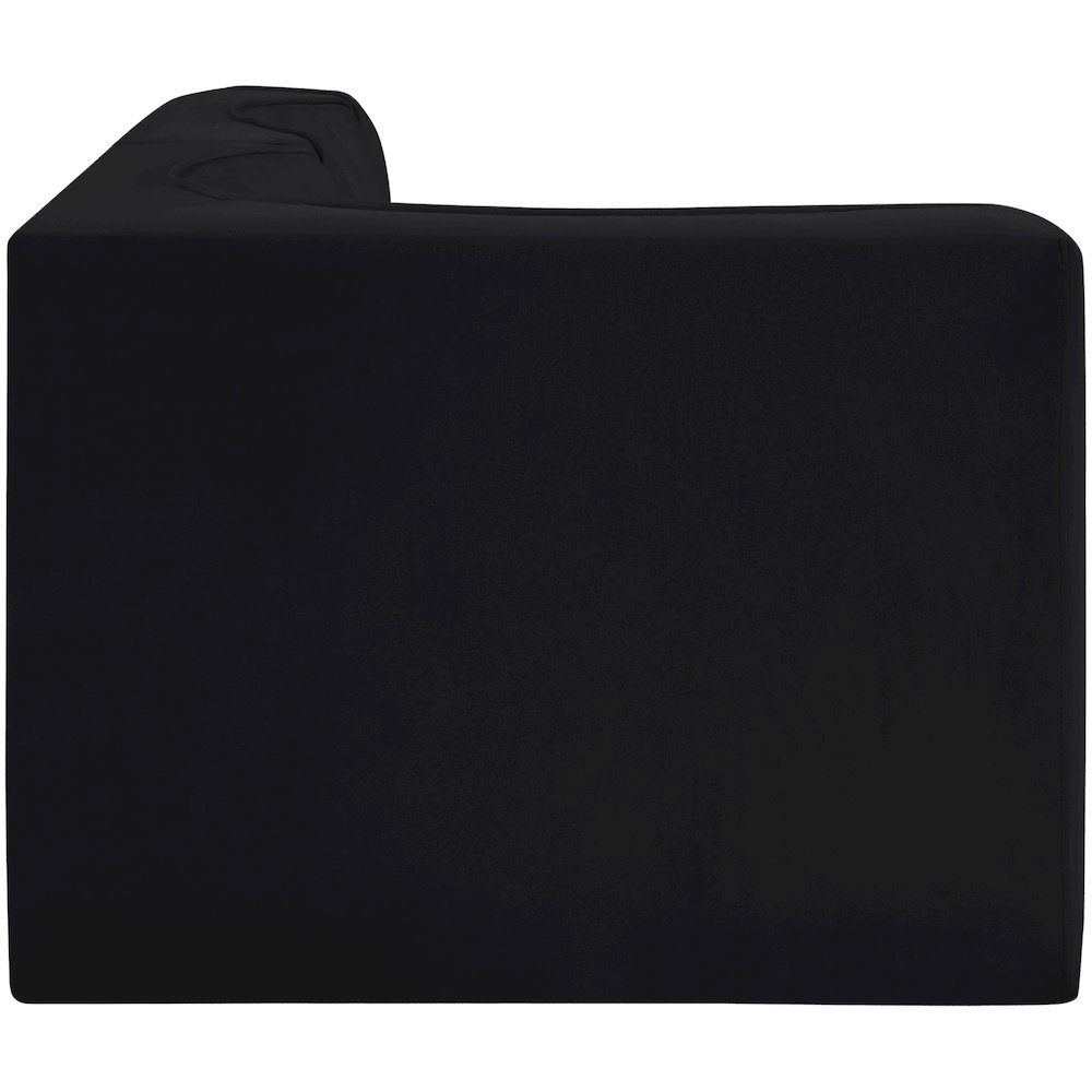 Rummi Black Velvet Performance Fabric Upholstered 3pc. Modular Sectional