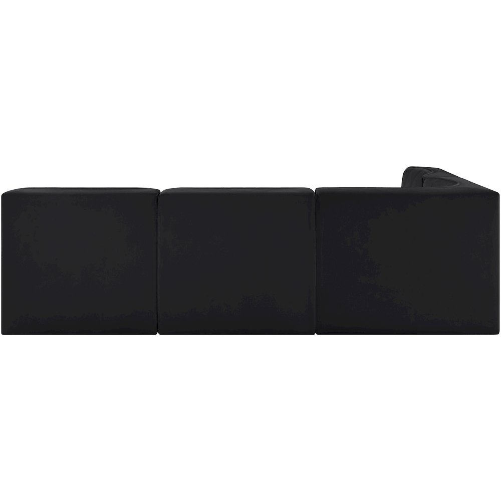 Rummi Black Velvet Performance Fabric Upholstered 4pc. Modular Sectional