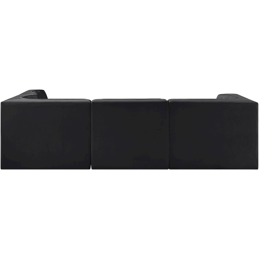 Rummi Black Velvet Performance Fabric Upholstered 4pc. Modular Sectional