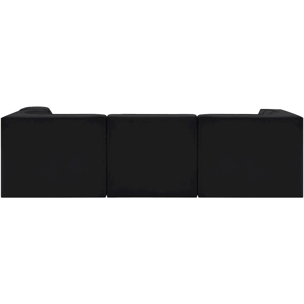 Rummi Black Velvet Performance Fabric Upholstered 4pc. Modular Sectional