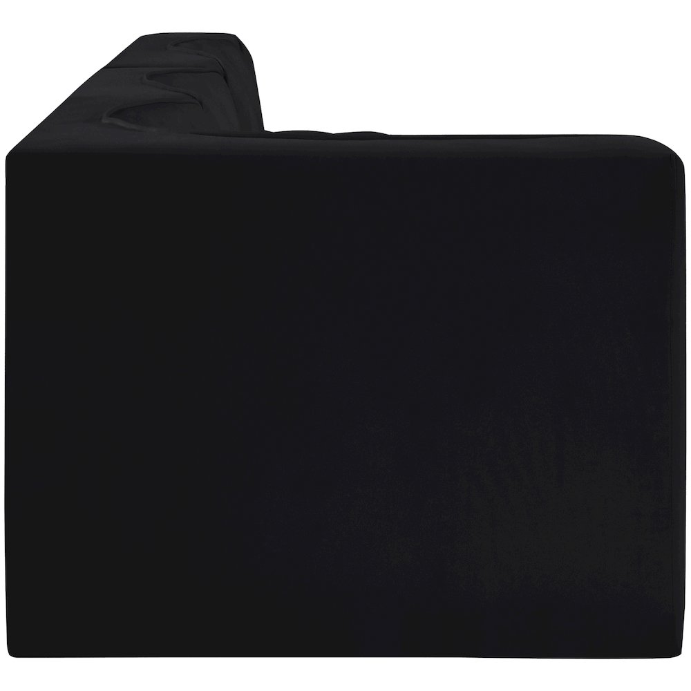 Rummi Black Velvet Performance Fabric Upholstered 4pc. Modular Sectional