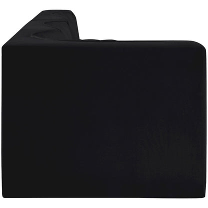 Rummi Black Velvet Performance Fabric Upholstered 4pc. Modular Sectional