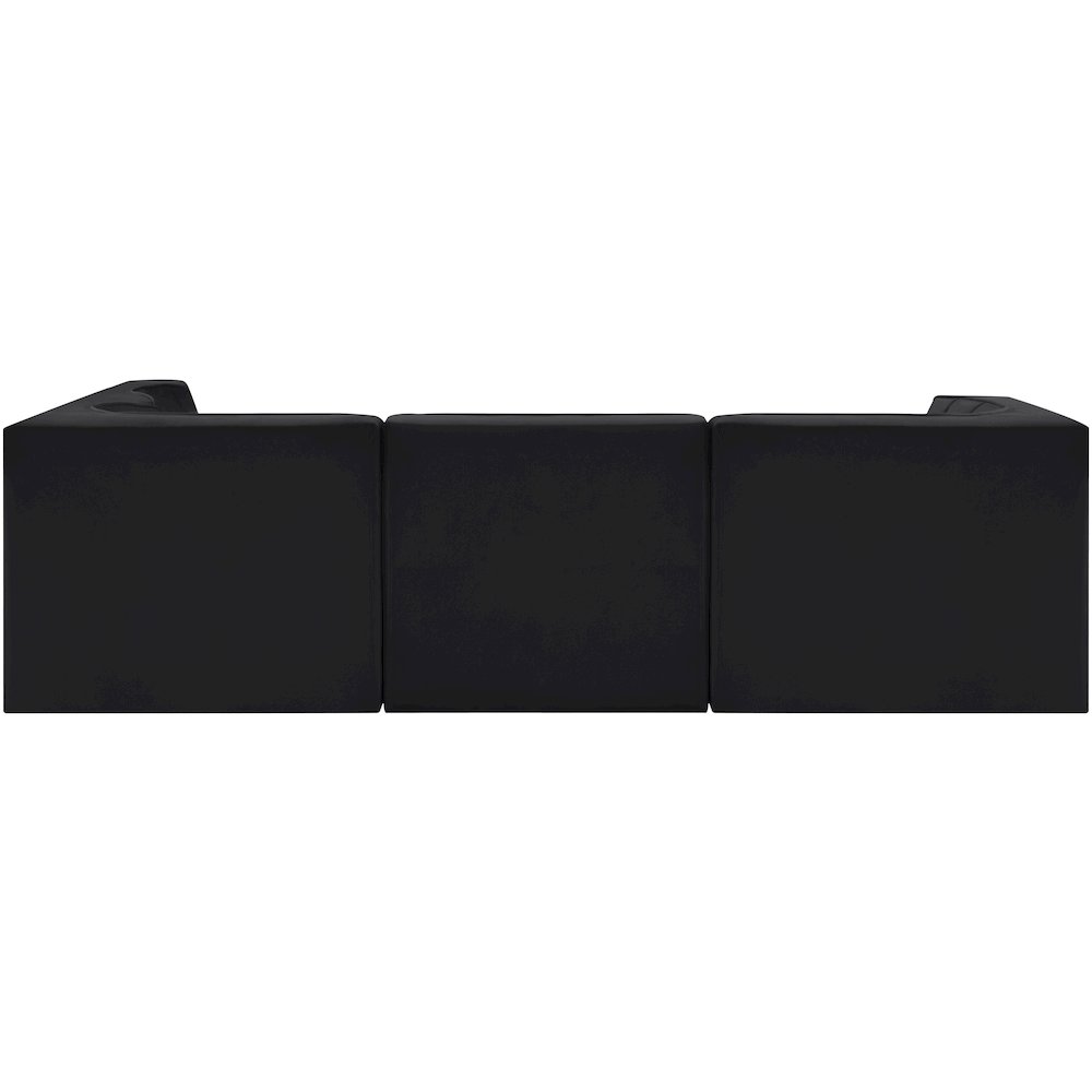 Rummi Black Velvet Performance Fabric Upholstered 5pc. Modular Sectional