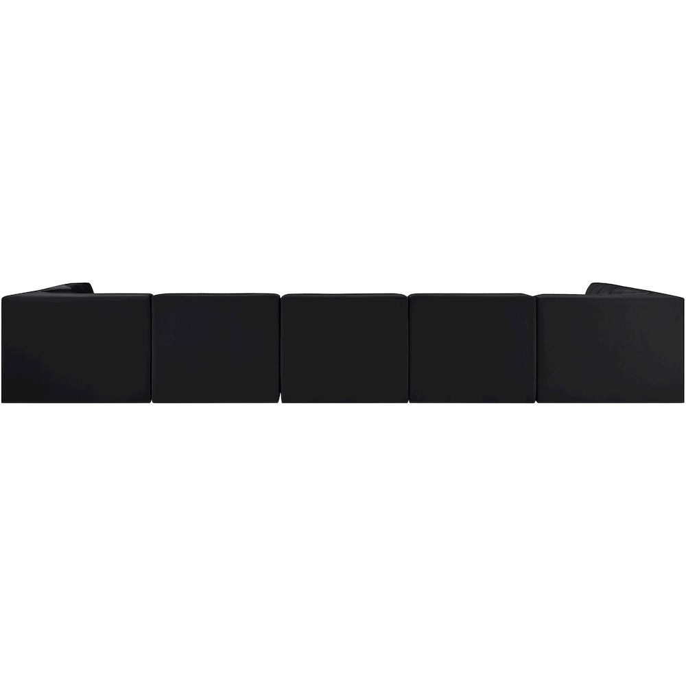 Rummi Black Velvet Performance Fabric Upholstered 7pc. Modular Sectional