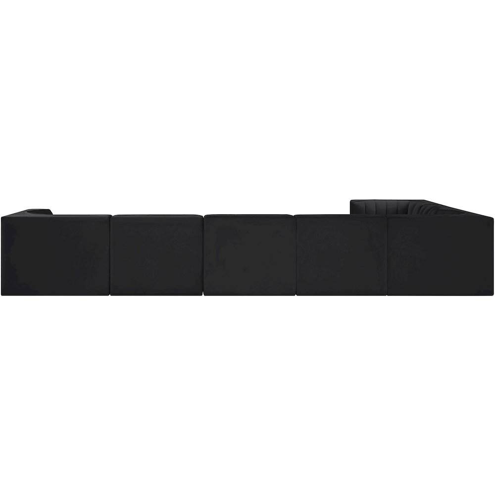 Rummi Black Velvet Performance Fabric Upholstered 7pc. Modular Sectional