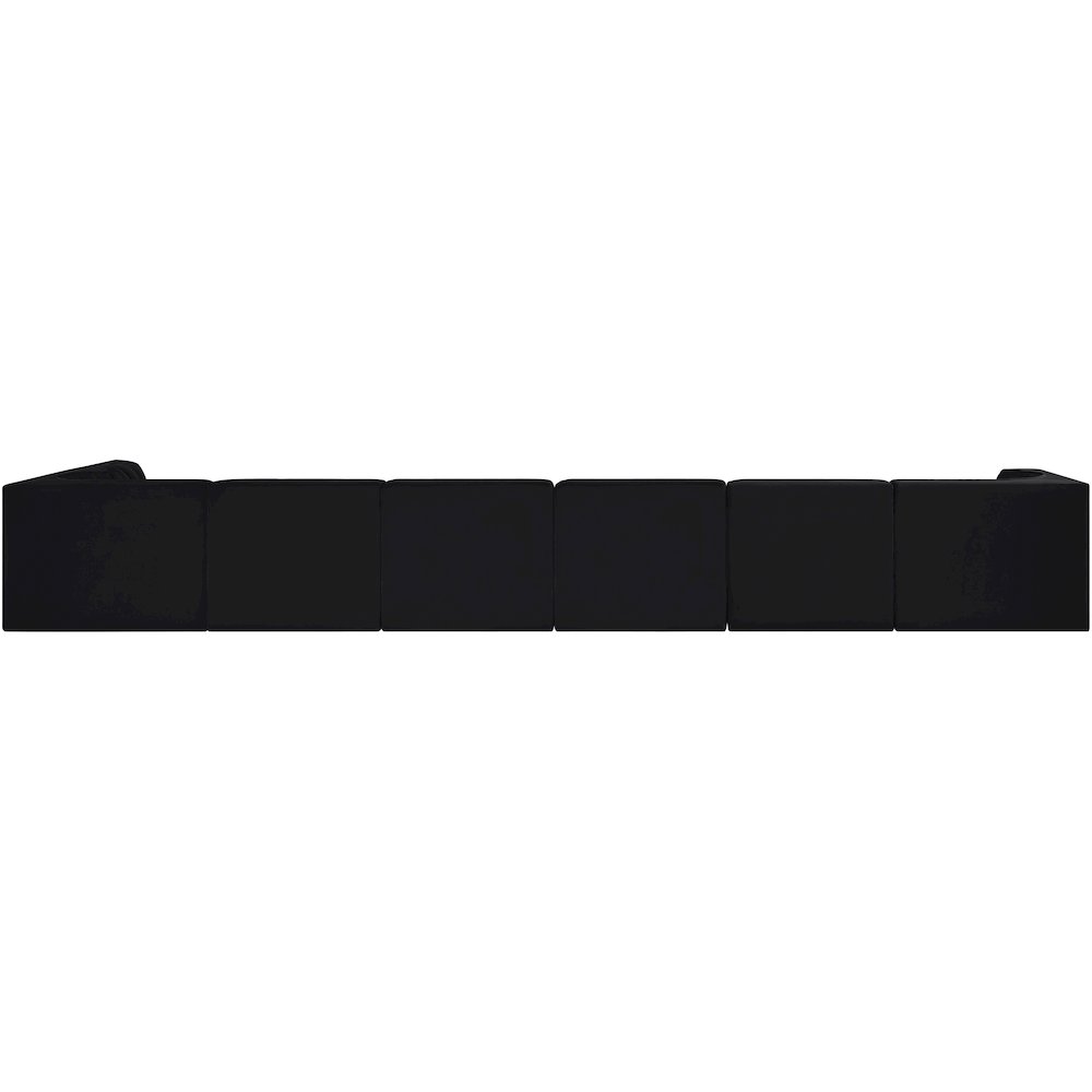 Rummi Black Velvet Performance Fabric Upholstered 7pc. Modular Sectional