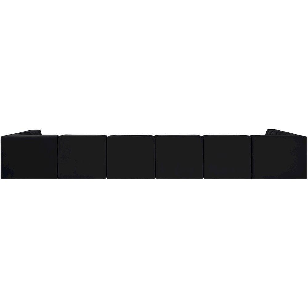 Rummi Black Velvet Performance Fabric Upholstered 8pc. Modular Sectional