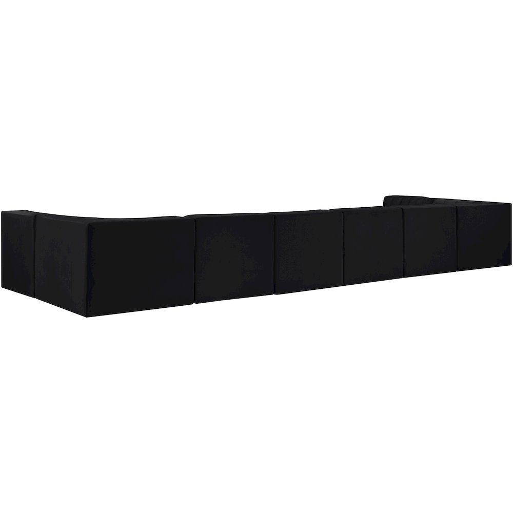 Rummi Black Velvet Performance Fabric Upholstered 8pc. Modular Sectional